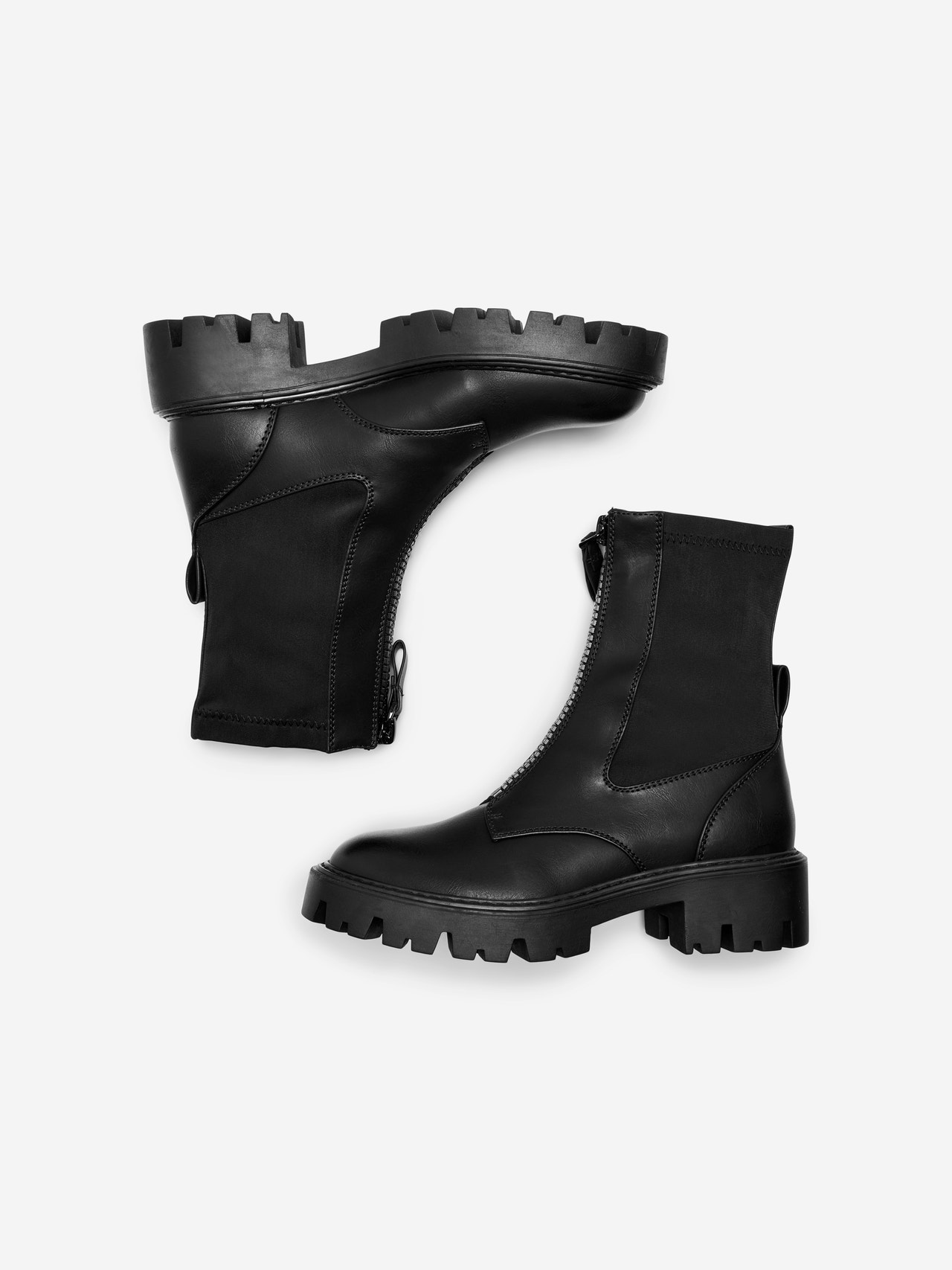 ONLY Imiteret læder støvler -Black - 15304867