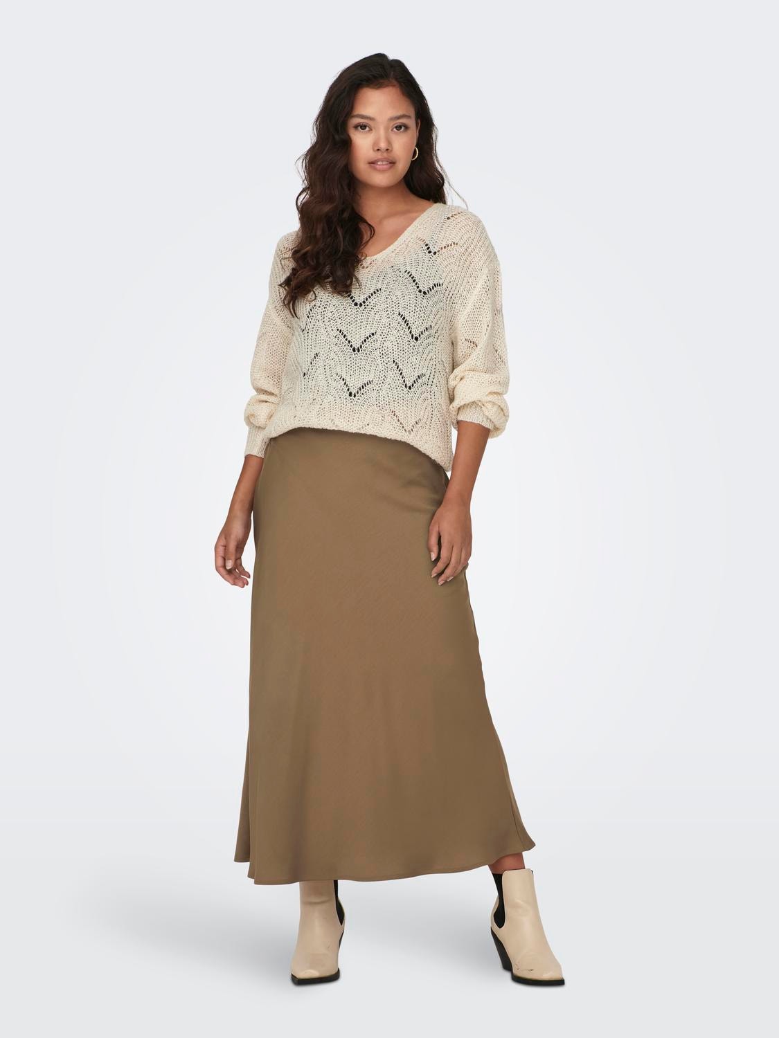 ONLY Midi skirt -Toasted Coconut - 15304905