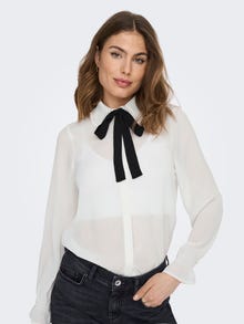 ONLY Shirt With Bow Detail -Cloud Dancer - 15304934