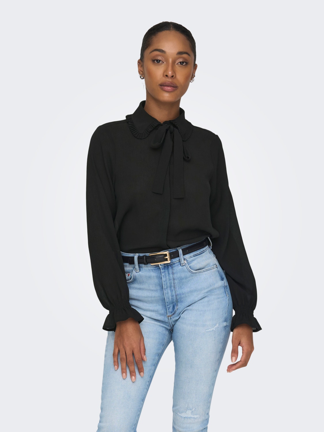 ONLY Shirt With Bow Detail -Black - 15304934