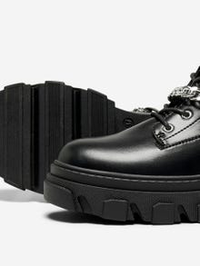 ONLY Imiteret læder støvler -Black - 15304986