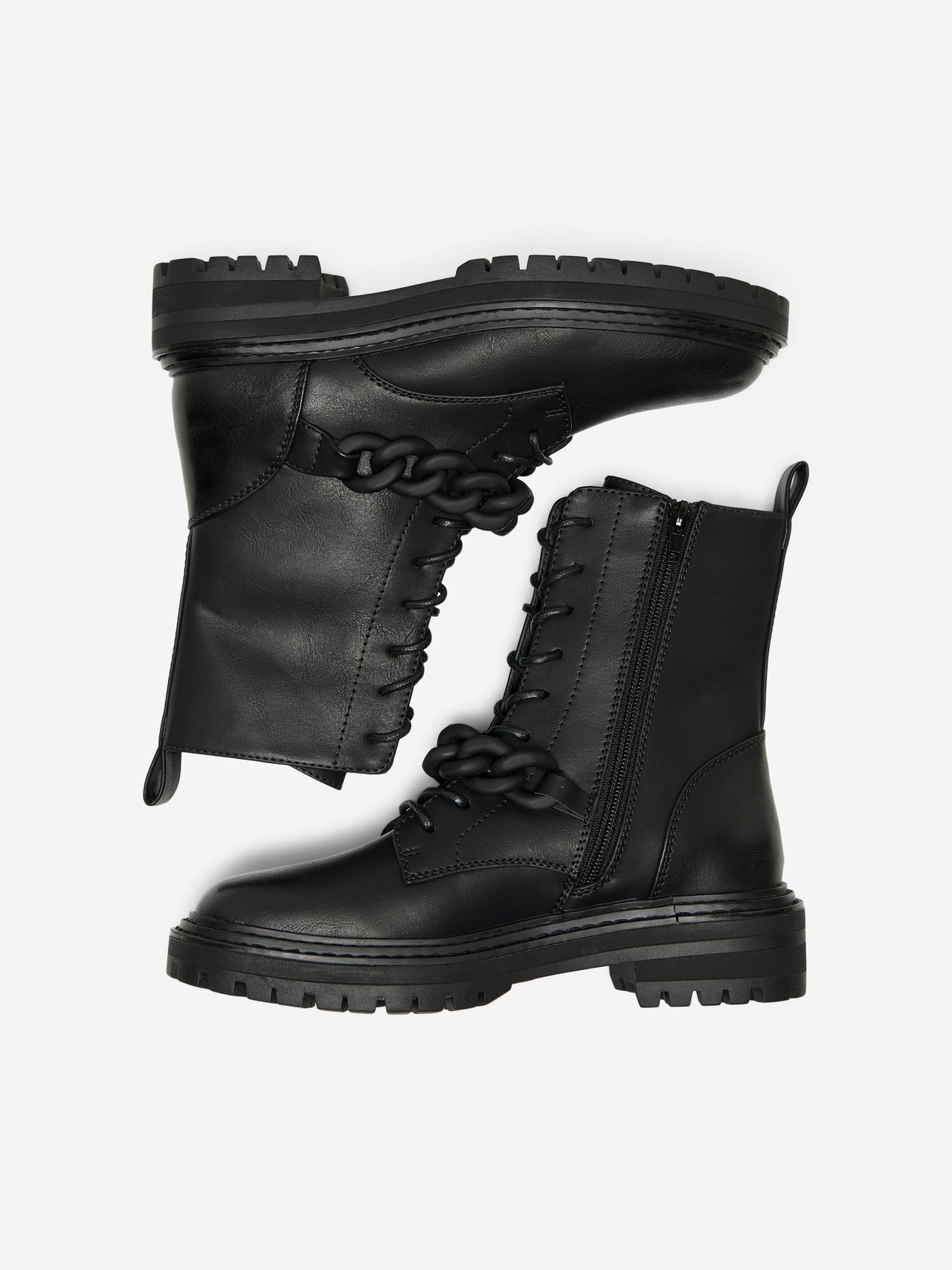ONLY Imiteret læder støvler -Black - 15304989