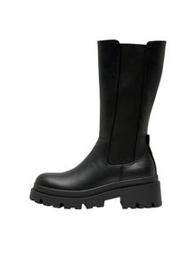 ONLY Faux leather boots -Black - 15304996