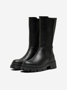ONLY Imiteret læder støvler -Black - 15304996