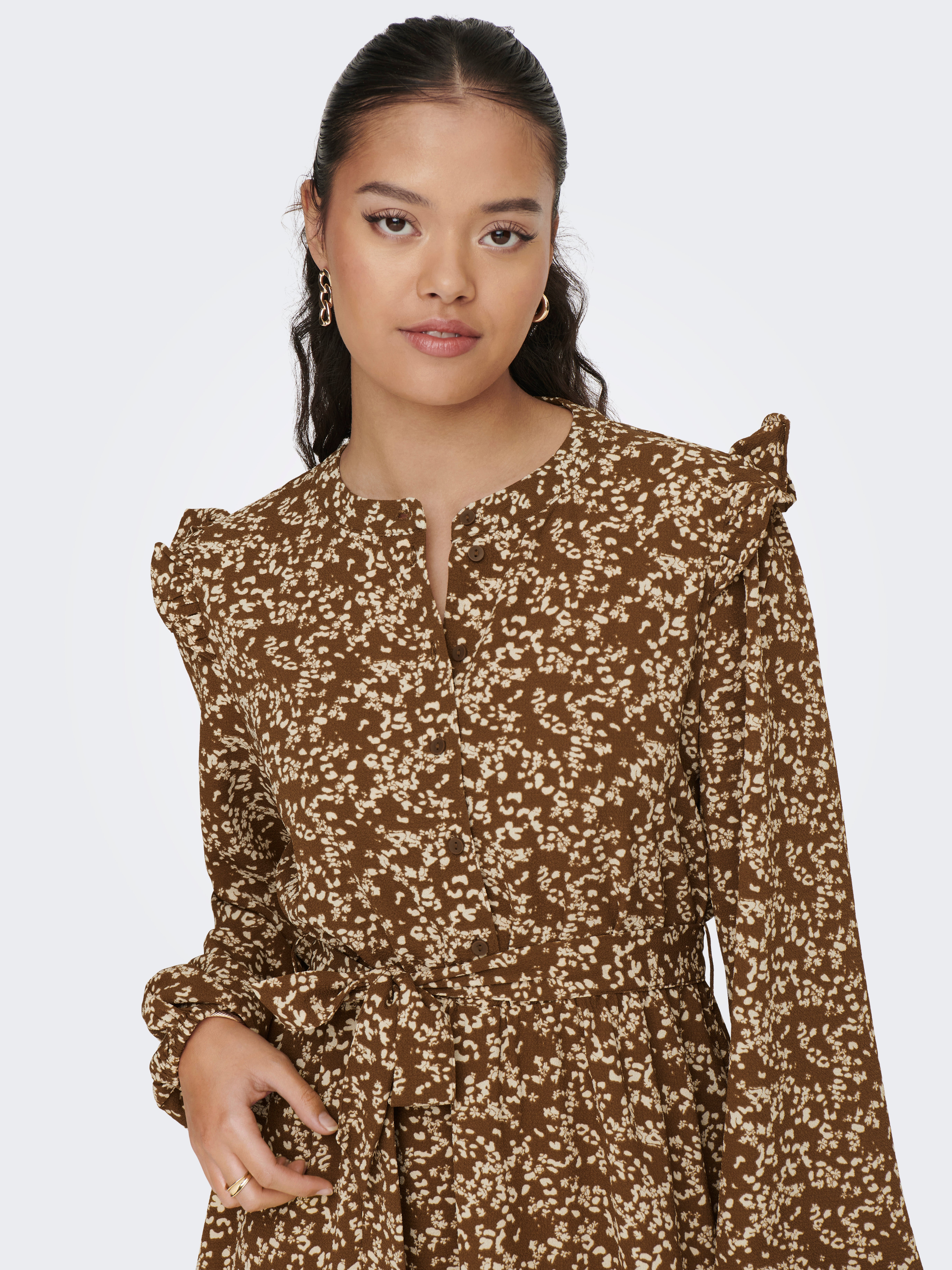 JDYJULIA Kurzes Kleid | Mittelbraun | ONLY®