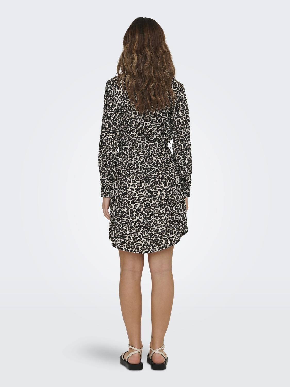 ONLY Regular Fit Kinakrage Kort kjole -Pumice Stone - 15305403