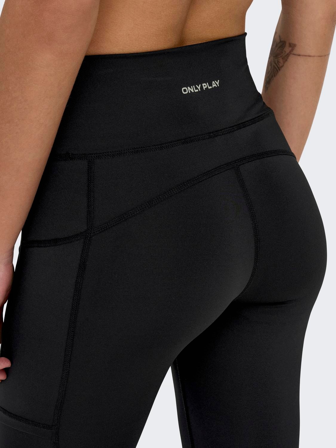 ONLY PLAY Black High Waist Exposed Seam Sports Leggings