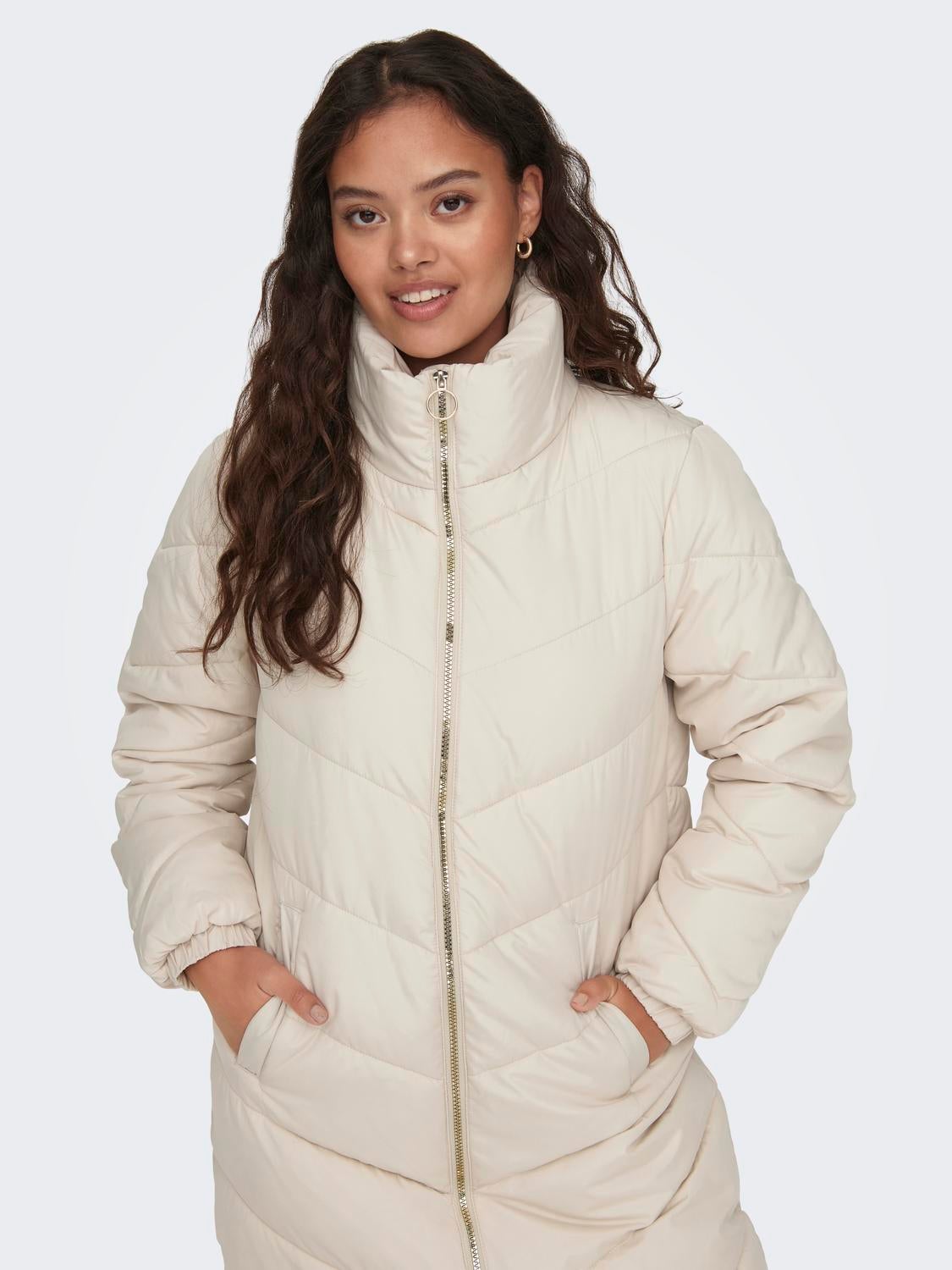 Jdy high neck padded long clearance jacket