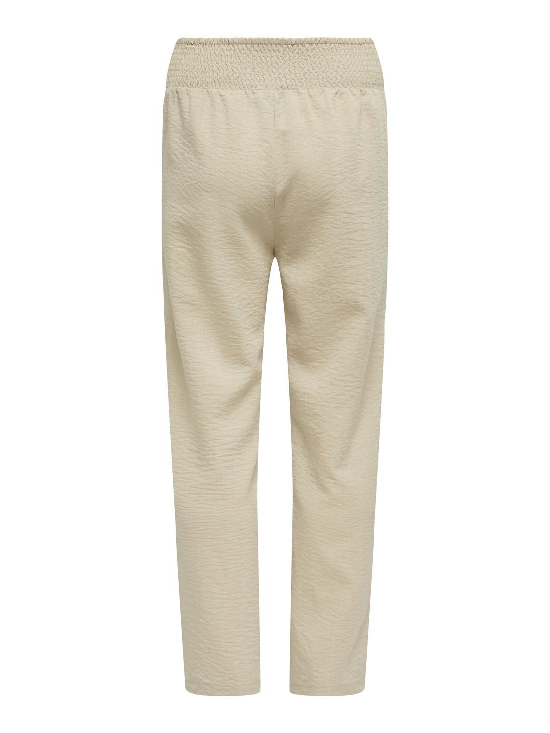 ONLY Mama trousers with mid waist -Safari - 15305692