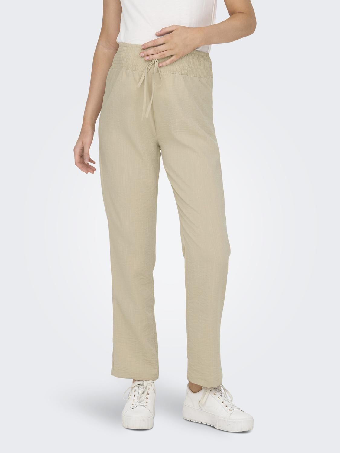 ONLY Mama bukser med mellemhøj talje  -Safari - 15305692