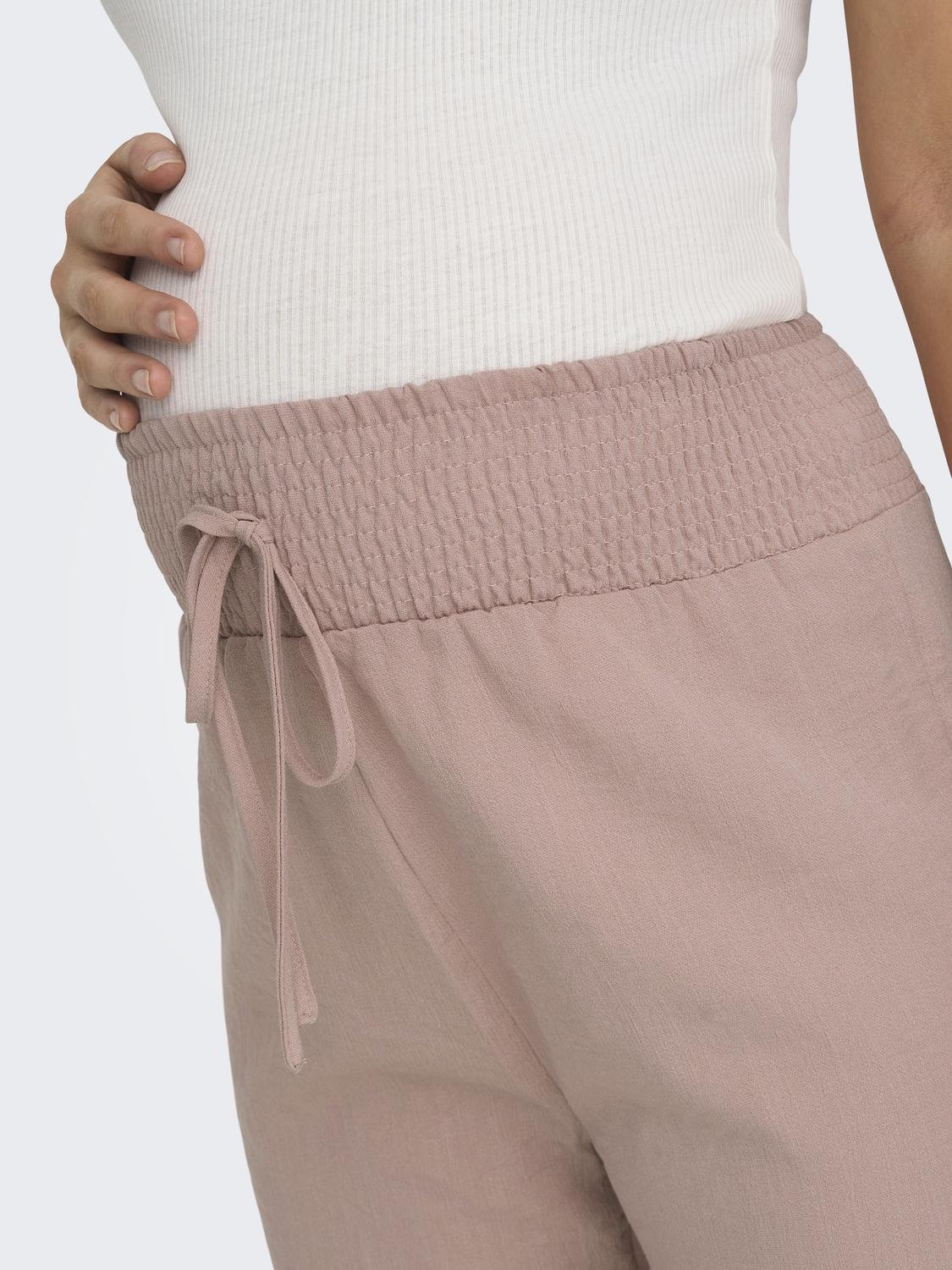 ONLY Mama Straight Fit Pants -Misty Rose - 15305692