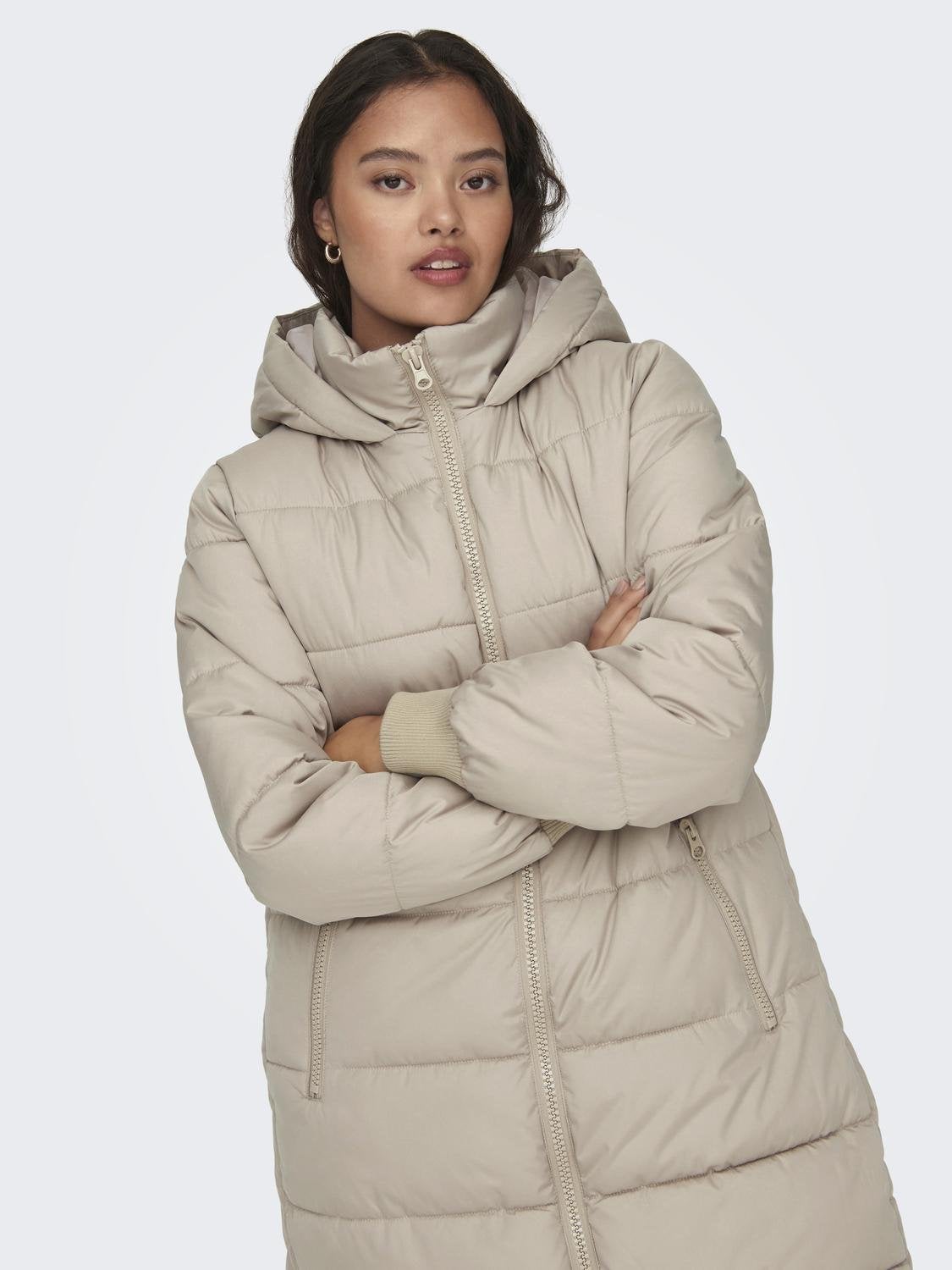 Puffer on sale coat beige