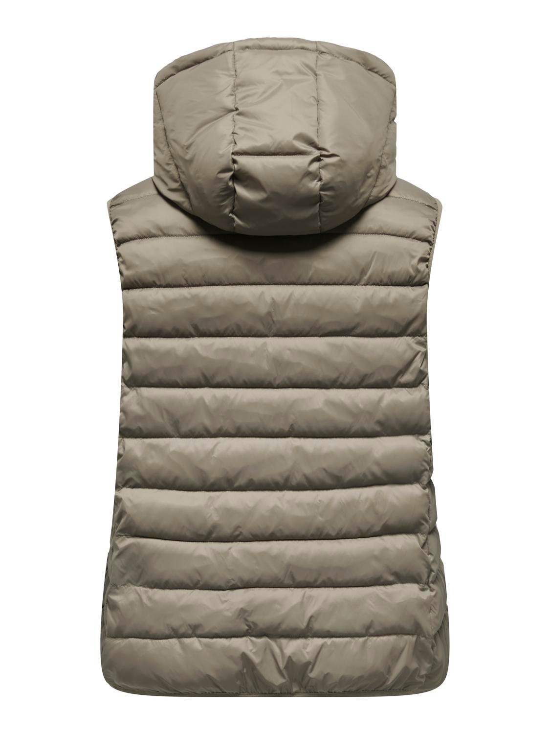 ONLY Curvy Hooded vest -Walnut - 15305695