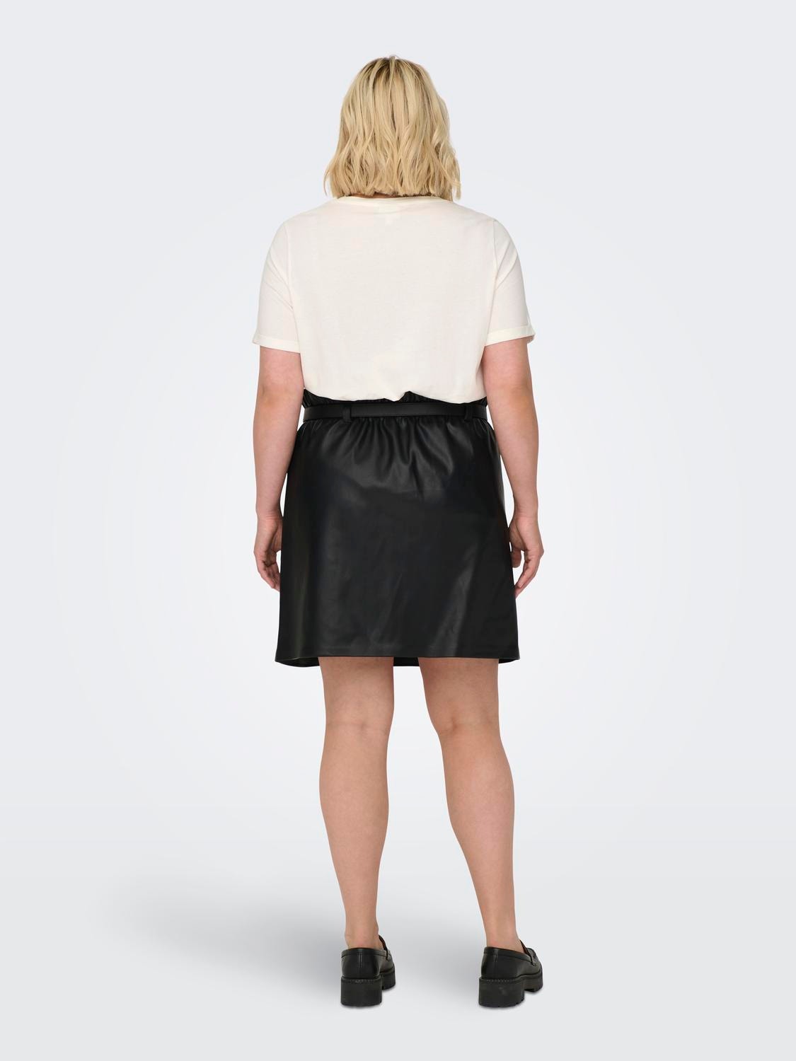ONLY Curvy coated nederdel -Black - 15305697