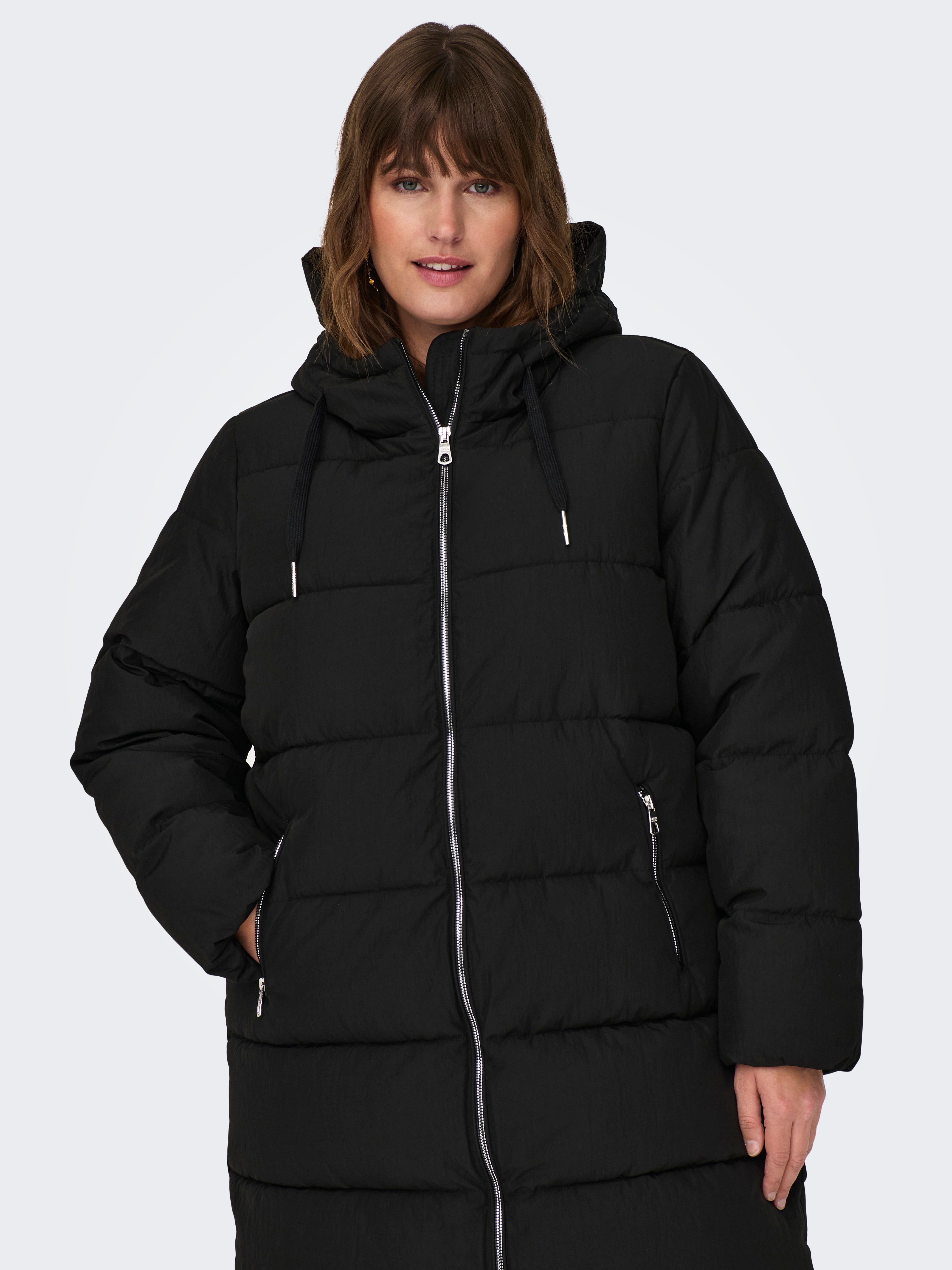 Hood with string regulation Curve Coat | Black | ONLY®