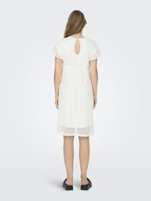 ONLY Regular Fit O-hals Maternity Kort kjole -Cloud Dancer - 15305710