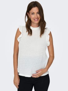 ONLY Regular Fit Round Neck Maternity Top -Cloud Dancer - 15305714