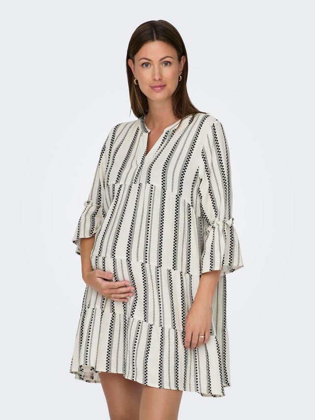 ONLY Normal geschnitten V-Ausschnitt Maternity Kurzes Kleid - 15305717