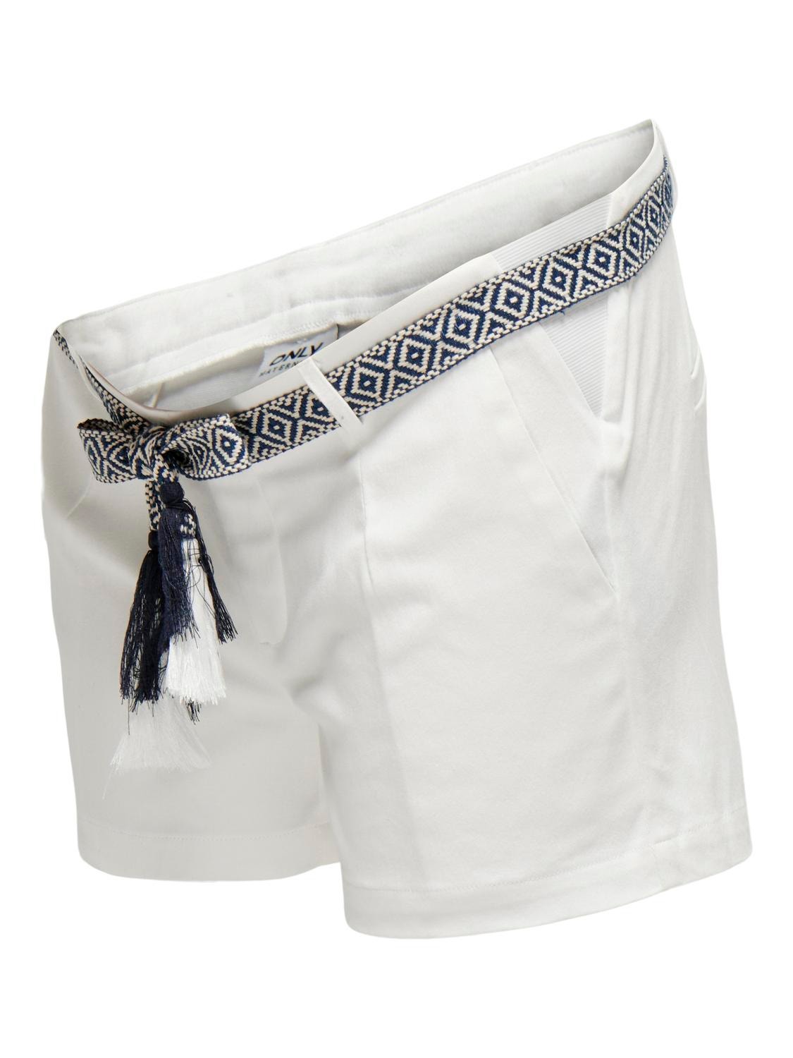 ONLY Mama high waisted shorts -Bright White - 15305718