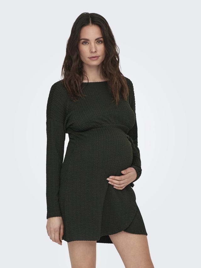 ONLY Normal geschnitten Rundhals Maternity Kurzes Kleid - 15305729