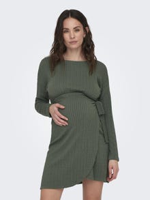 ONLY Regular Fit Round Neck Maternity Short dress -Balsam Green - 15305729
