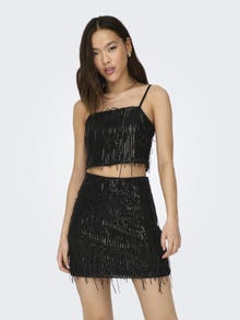 ONLY Cropped sequin top -Black - 15305747