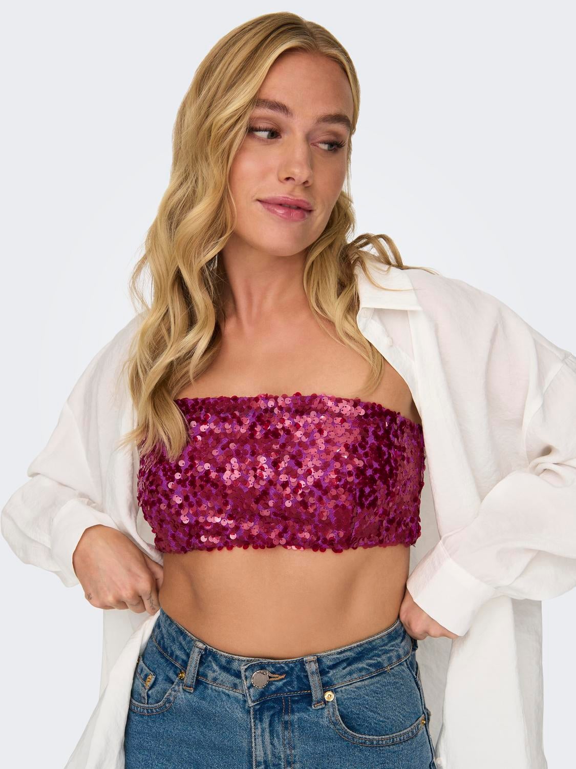 Crop top sin online tirantes