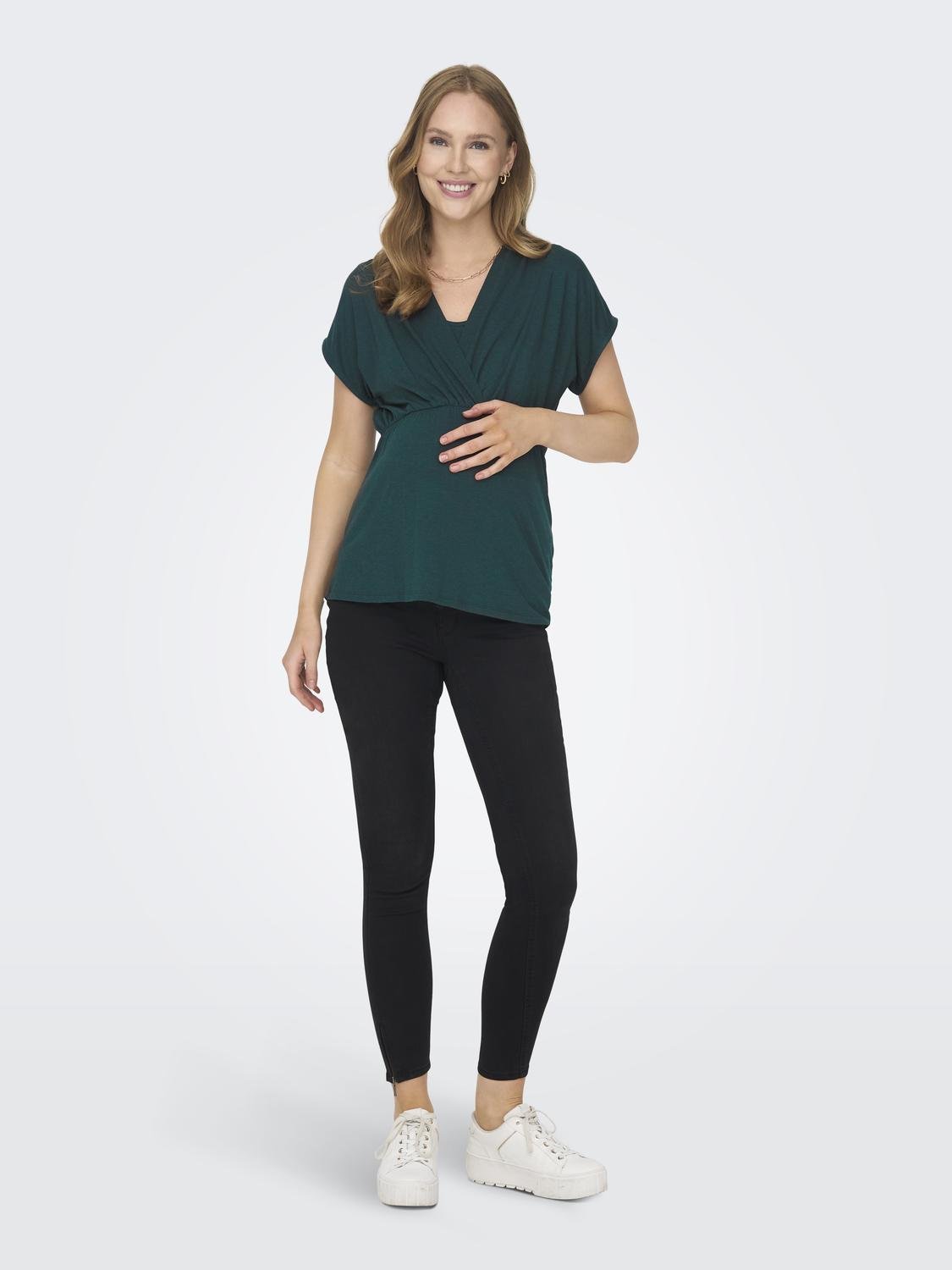 ONLY Regular Fit Round Neck T-Shirt -Green Gables - 15305785