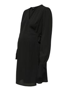 ONLY Normal geschnitten V-Ausschnitt Kurzes Kleid -Black - 15305795