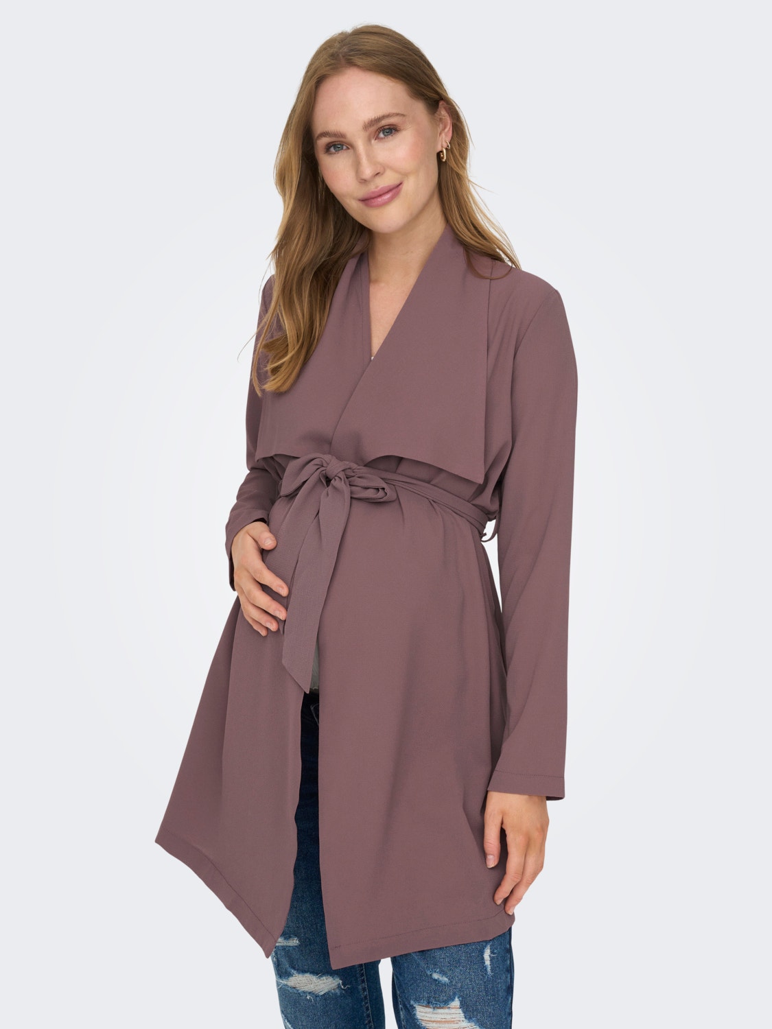 ONLY Mama tie belt cardigan -Rose Taupe - 15305796