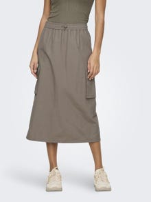 ONLY Mid waist Midi skirt -Walnut - 15305803