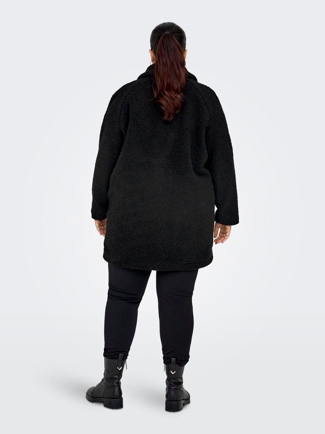 Black plus size teddy cheap coat