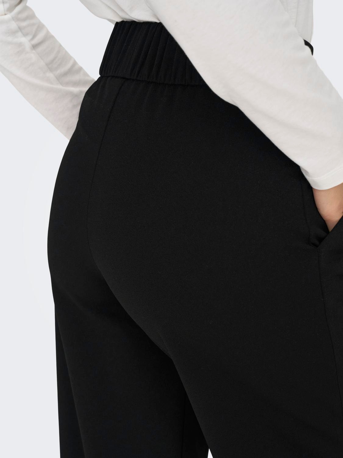 ONLY Pantalons Regular Fit Taille haute -Black - 15305888