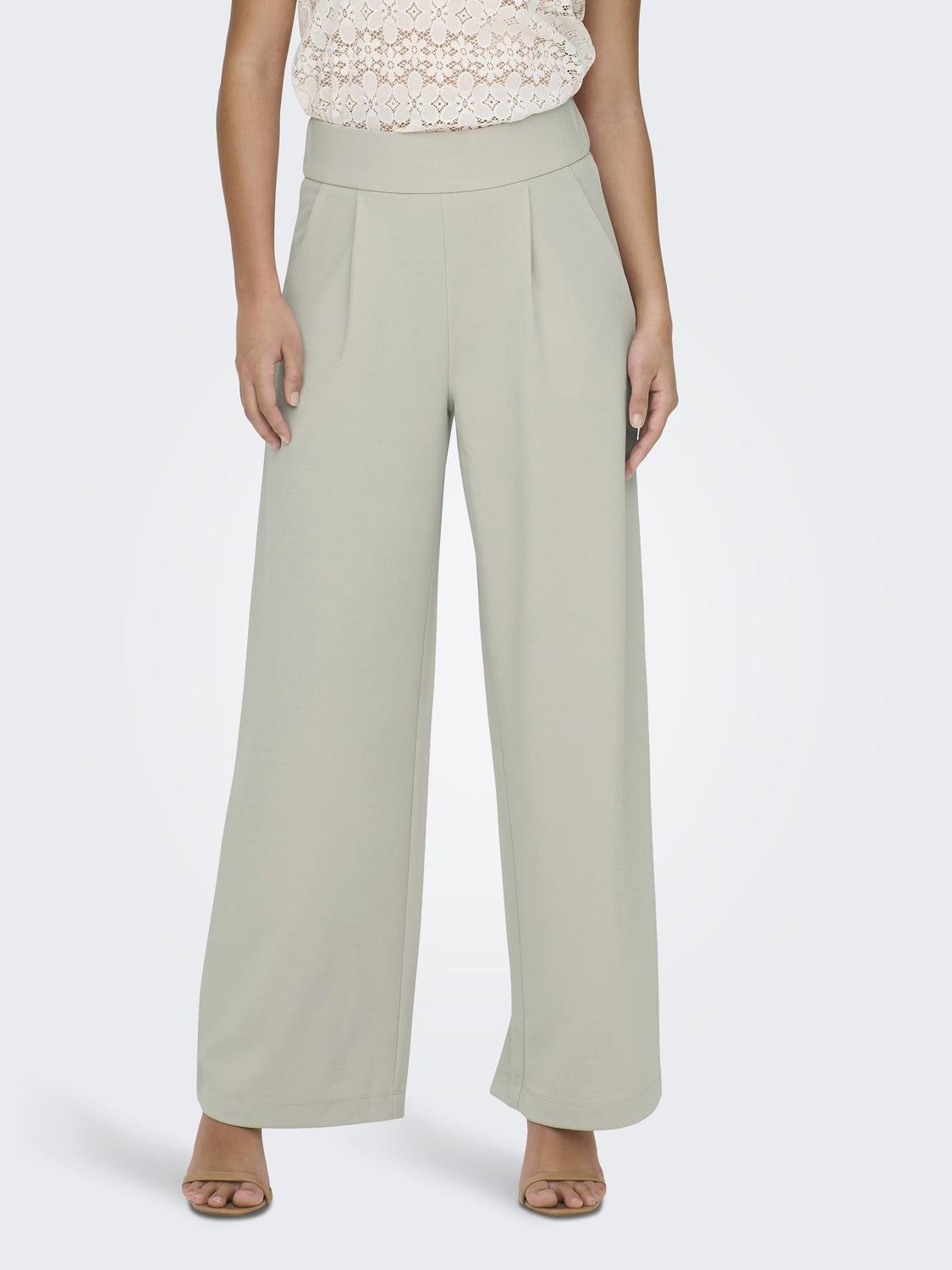 ONLY Flared high waisted pants -Chateau Gray - 15305888