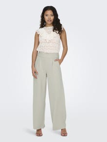ONLY Pantalons Regular Fit Taille haute -Chateau Gray - 15305888