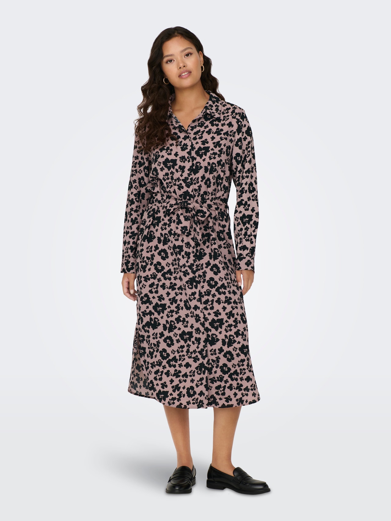 ONLY Regular fit Overhemd kraag Lange jurk -Woodrose - 15305898
