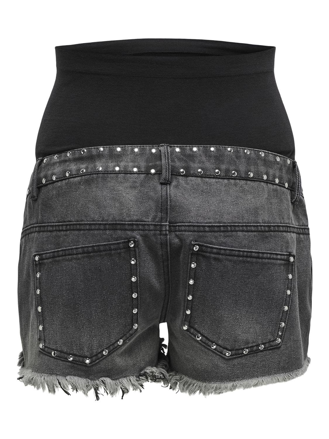 ONLY Shorts Regular Fit Ourlet brut Grossesse -Black Denim - 15305944