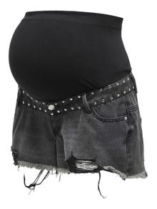 ONLY Mama denim shorts -Black Denim - 15305944