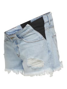 ONLY Mama shorts with elasticated waist -Light Blue Denim - 15305950