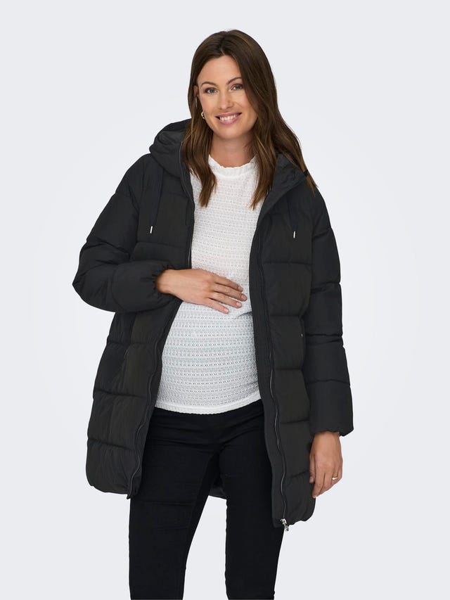 ONLY Mama Puffer coat with hood - 15305953