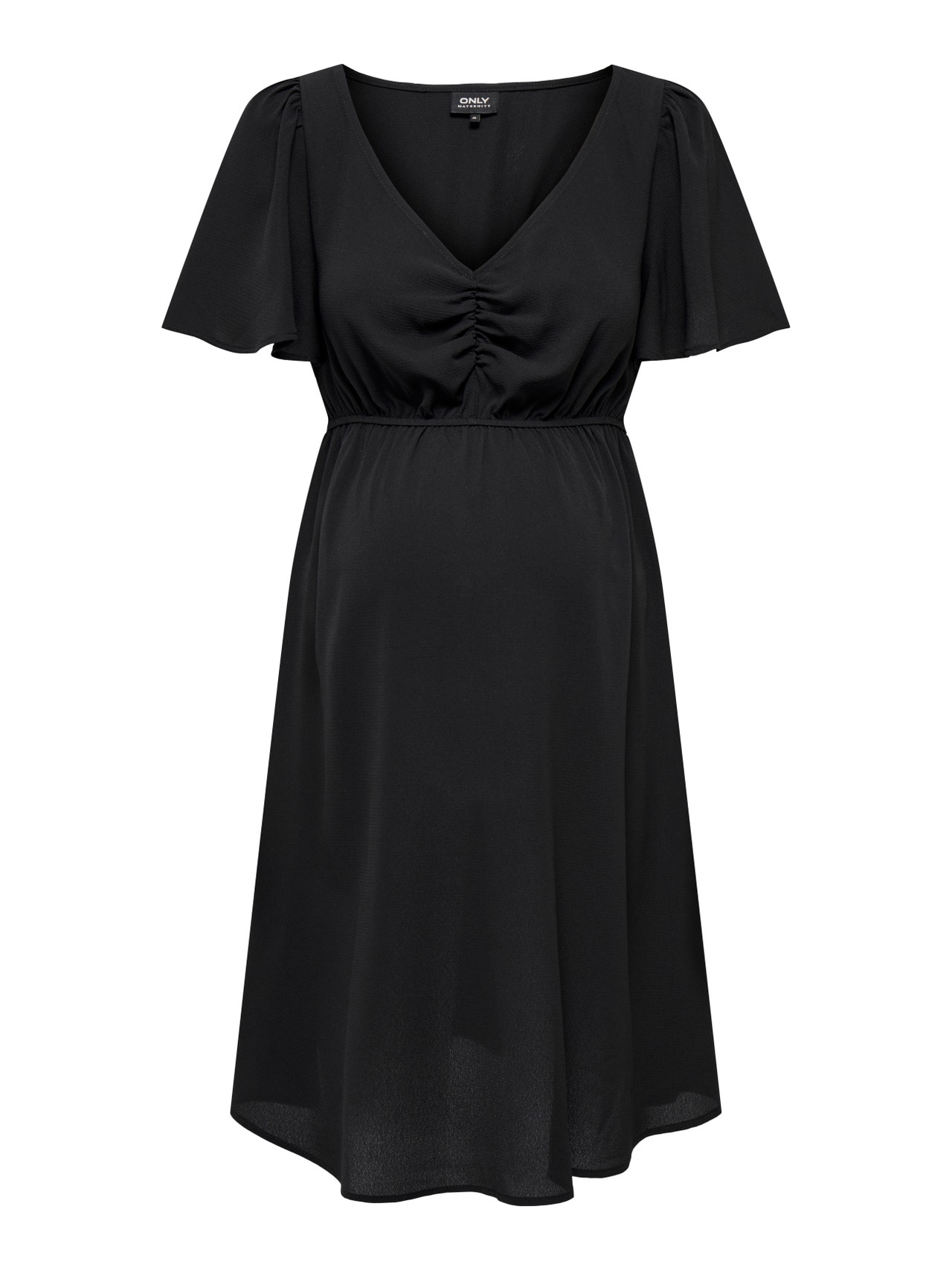 ONLY Normal geschnitten V-Ausschnitt Kurzes Kleid -Black - 15305964