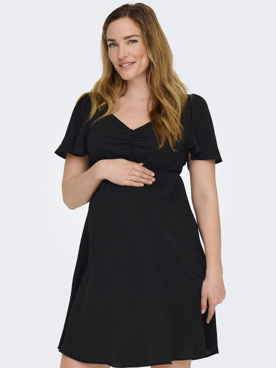 ONLY Mama dress with v-neck -Black - 15305964