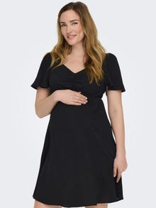ONLY Normal geschnitten V-Ausschnitt Kurzes Kleid -Black - 15305964