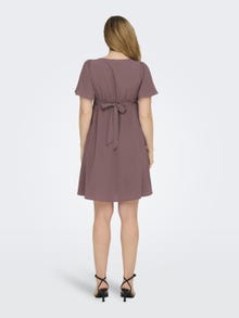 ONLY Normal geschnitten V-Ausschnitt Kurzes Kleid -Rose Taupe - 15305964