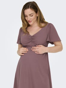 ONLY Normal geschnitten V-Ausschnitt Kurzes Kleid -Rose Taupe - 15305964