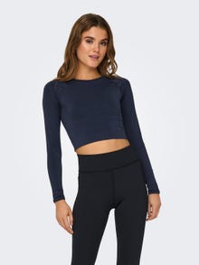 ONLY Tight Fit Round Neck Top -Blue Nights - 15305971