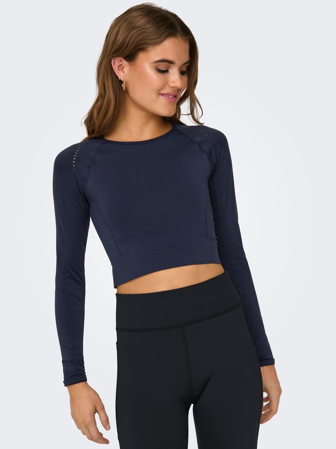 ONLY Tight fit O-hals Top -Blue Nights - 15305971