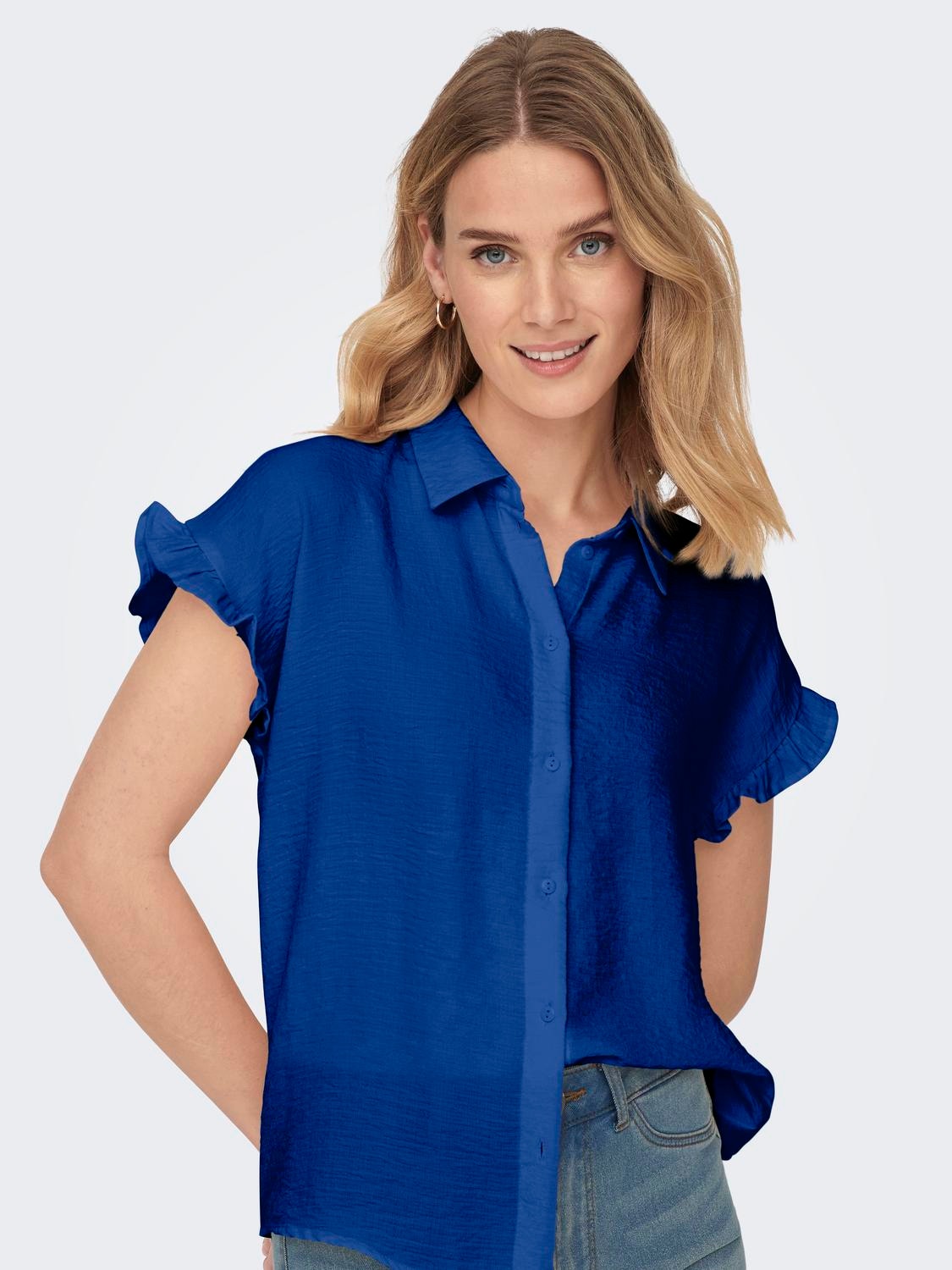 ONLY Shirt with frill details -Surf the Web - 15305986