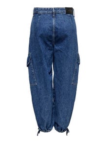 ONLY Jeans Coupe jogger Taille haute Élastique -Medium Blue Denim - 15306235