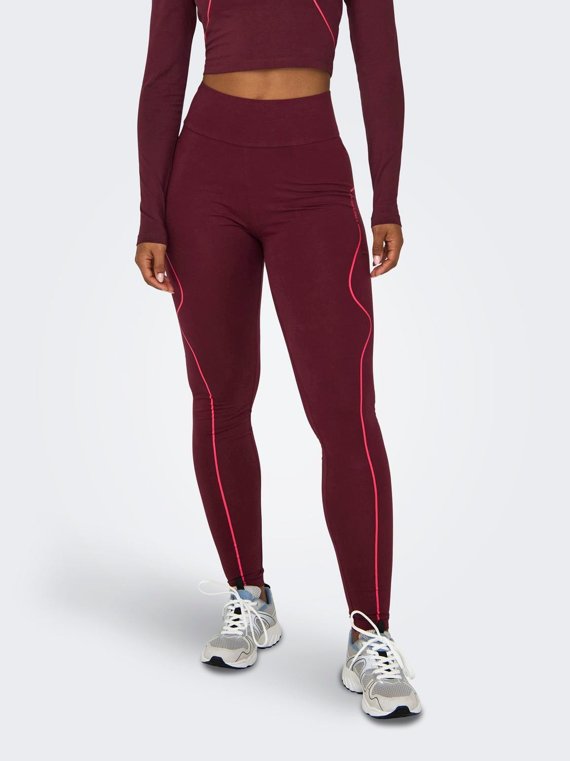 ONLY Slim Fit Hohe Taille Leggings -Windsor Wine - 15306396